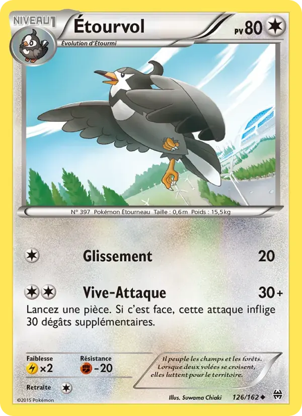 Étourvol — Impulsion Turbo 126 French Pokémon card
