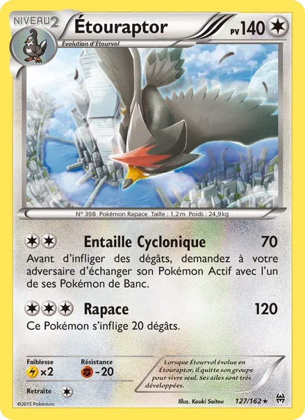 Étouraptor — Impulsion Turbo 127 French Pokémon card