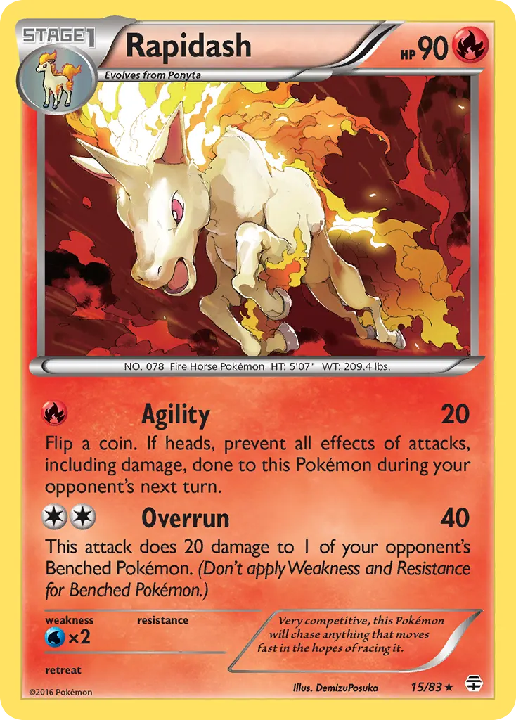 Rapidash — Generations 15 Pokémon card