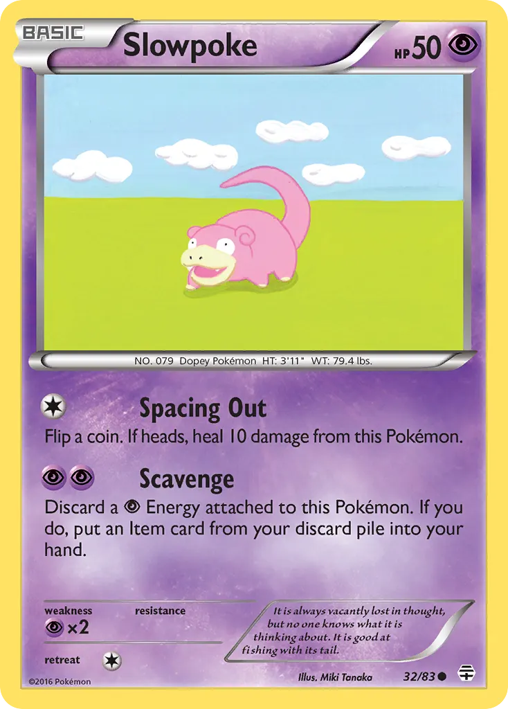 Slowpoke — Generations 32 Pokémon card