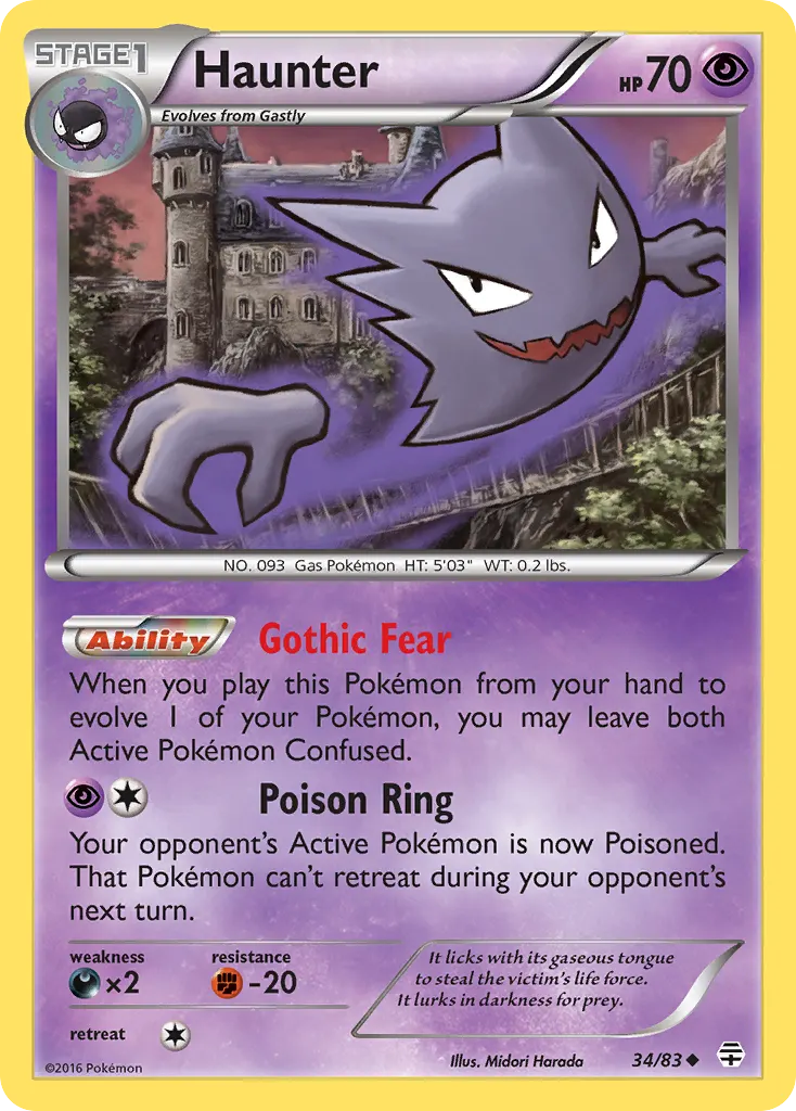 Haunter — Generations 34 Pokémon card