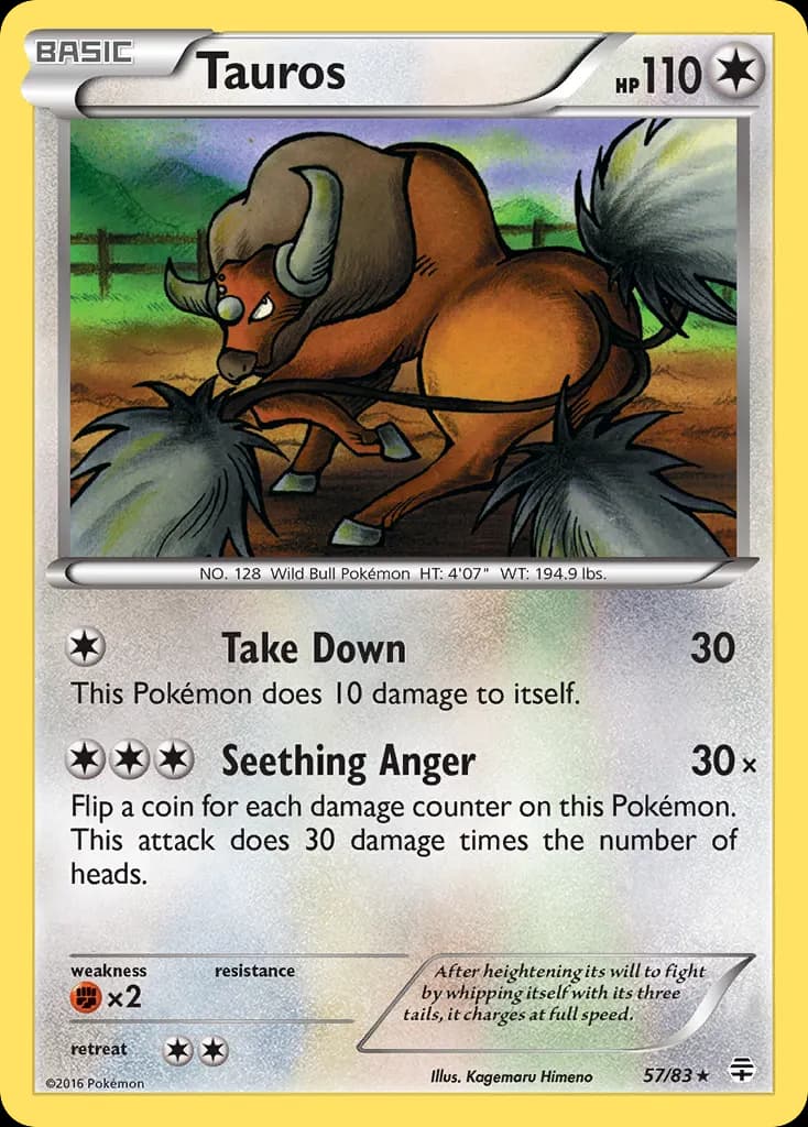 Tauros — Generations 57 Pokémon card