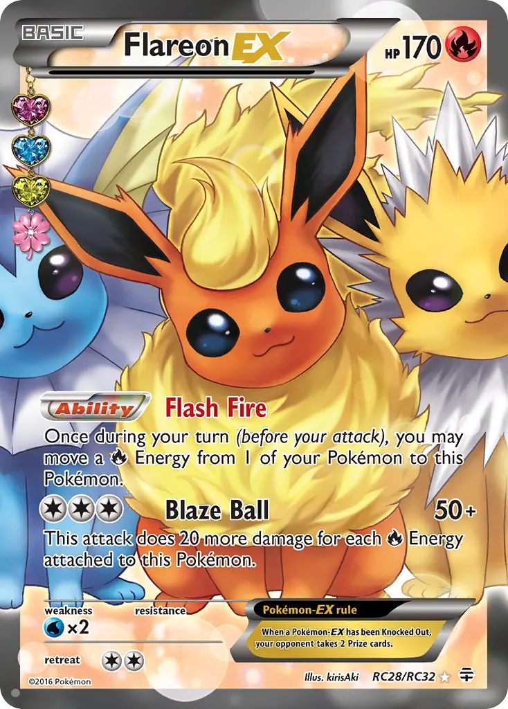 Flareon-EX — Generations RC28 Pokémon card