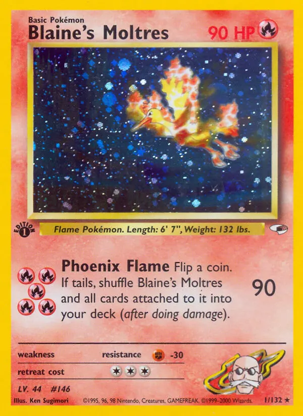 Blaine's Moltres — Gym Heroes 1 Pokémon card