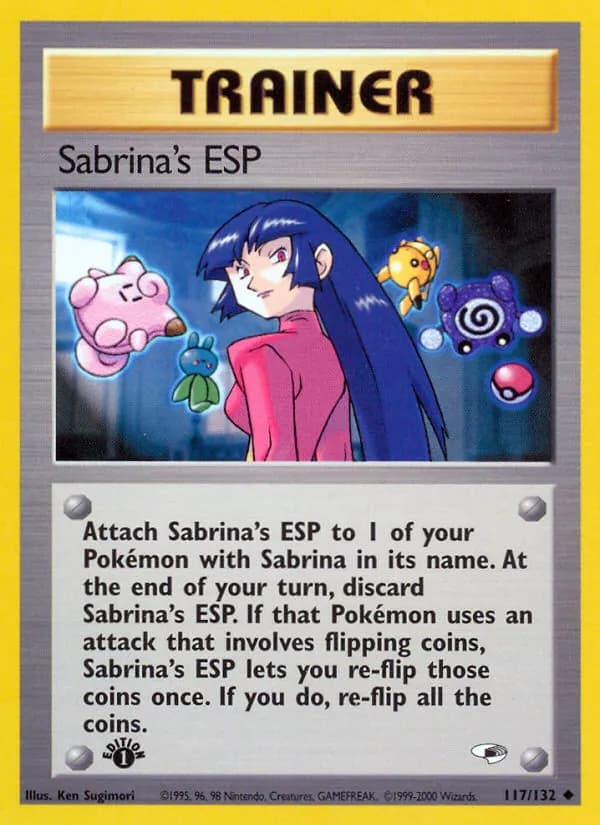 Sabrina's ESP — Gym Heroes 117 Pokémon card