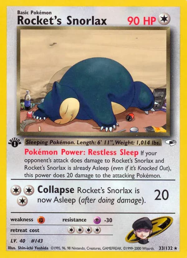 Rocket's Snorlax — Gym Heroes 33 Pokémon card