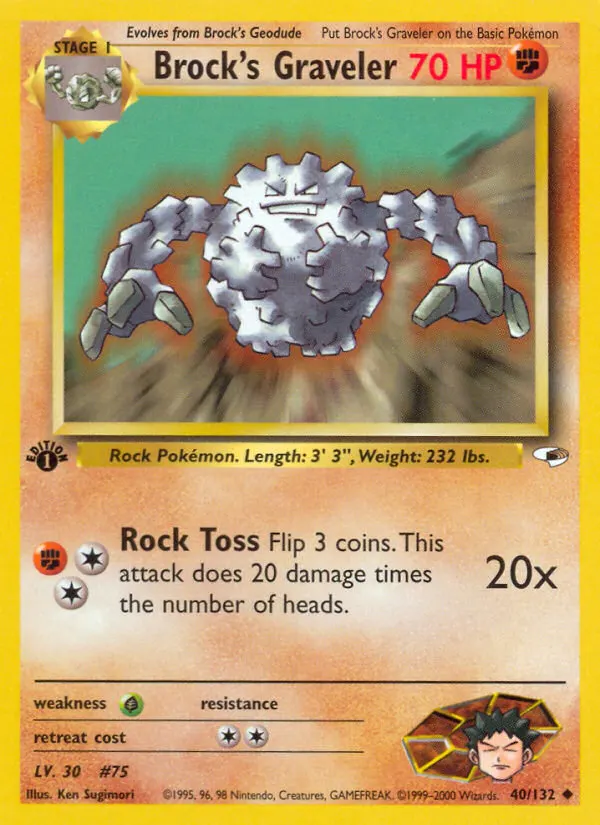 Brock's Graveler — Gym Heroes 40 Pokémon card