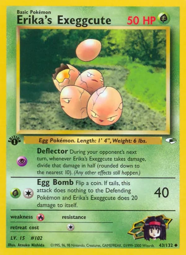 Erika's Exeggcute — Gym Heroes 43 Pokémon card