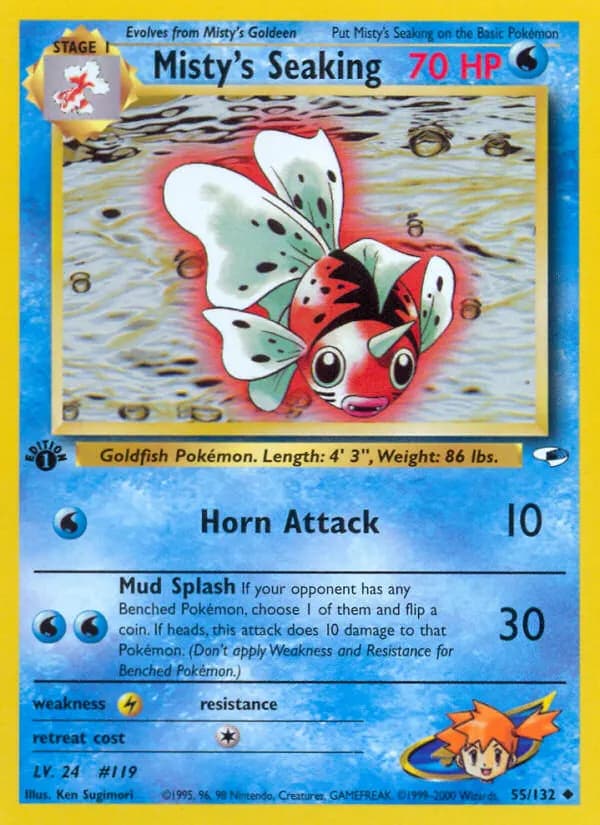 Misty's Seaking — Gym Heroes 55 Pokémon card
