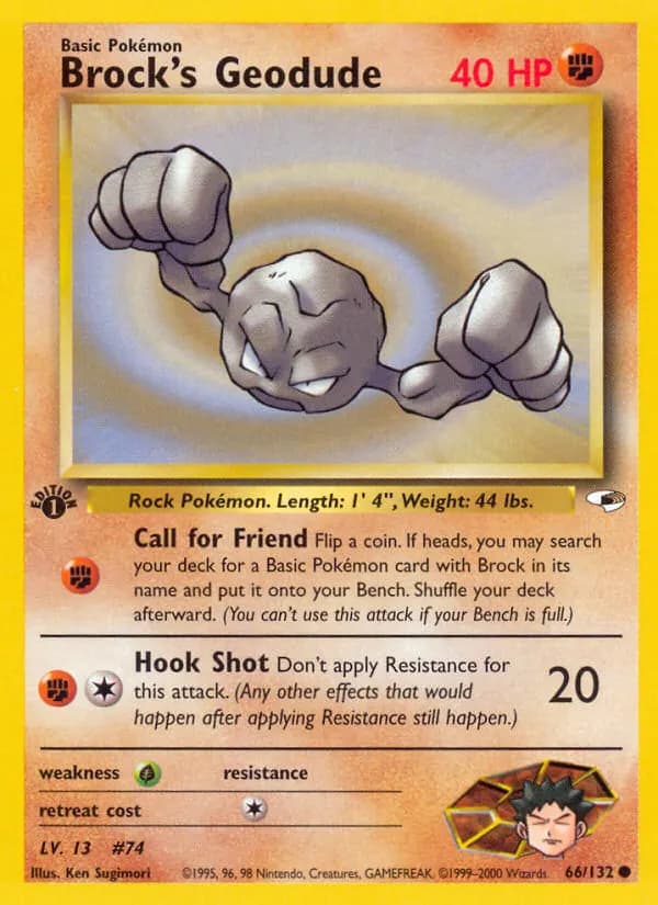 Brock's Geodude — Gym Heroes 66 Pokémon card
