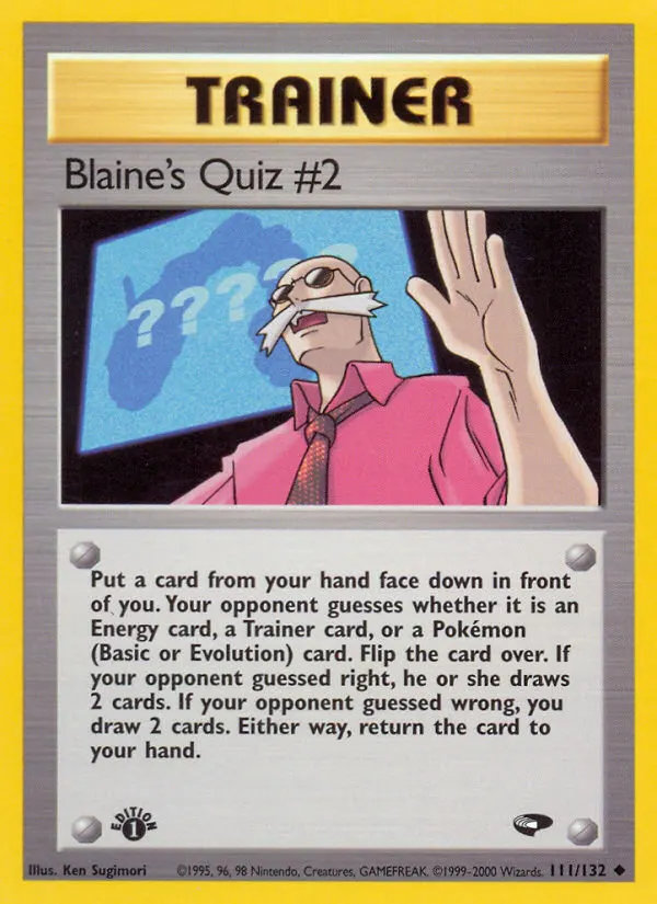 Blaine's Quiz #2 — Gym Challenge 111 Pokémon card