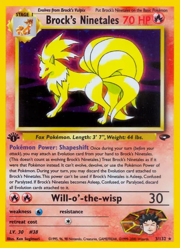 Brock's Ninetales — Gym Challenge 3 Pokémon card