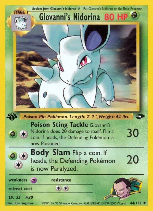 Giovanni's Nidorina — Gym Challenge 44 Pokémon card