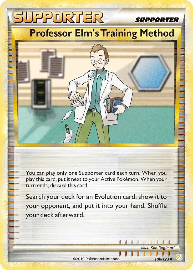Professor Elm's Training Method — HeartGold & SoulSilver 100 Pokémon card