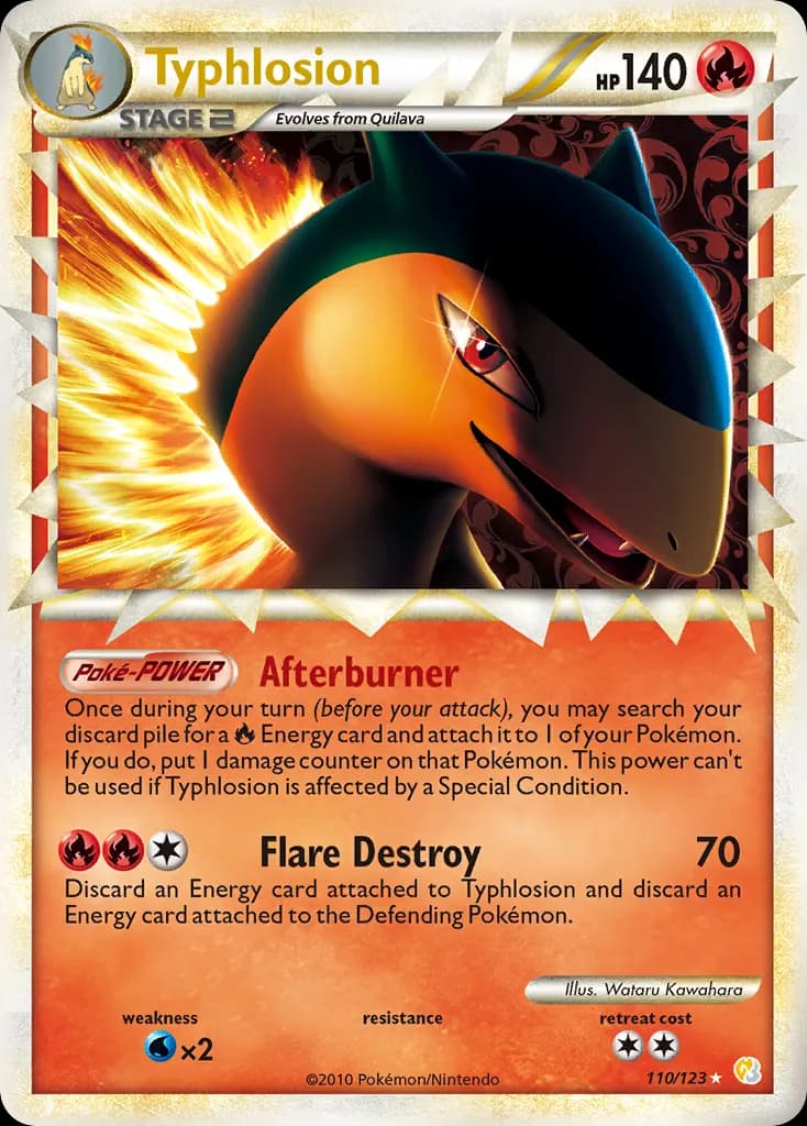 Typhlosion — HeartGold & SoulSilver 110 Pokémon card