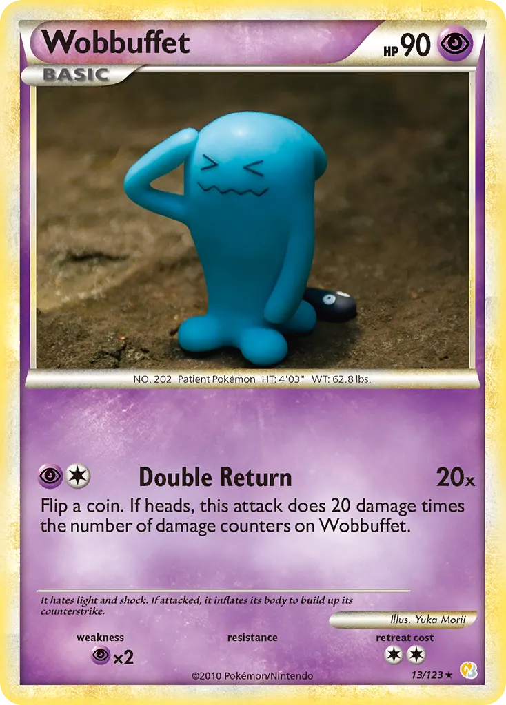 Wobbuffet — HeartGold & SoulSilver 13 Pokémon card
