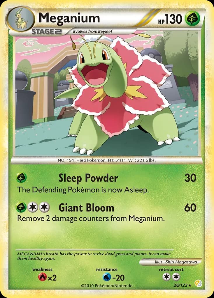 Meganium — HeartGold & SoulSilver 26 Pokémon card