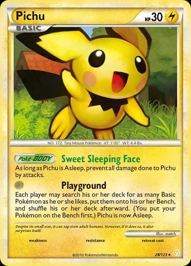 Pichu — HeartGold & SoulSilver 28 Pokémon card