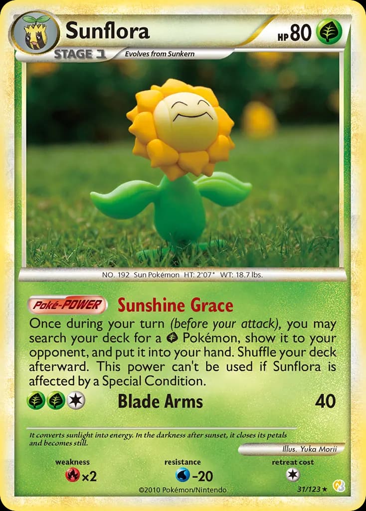 Sunflora — HeartGold & SoulSilver 31 Pokémon card