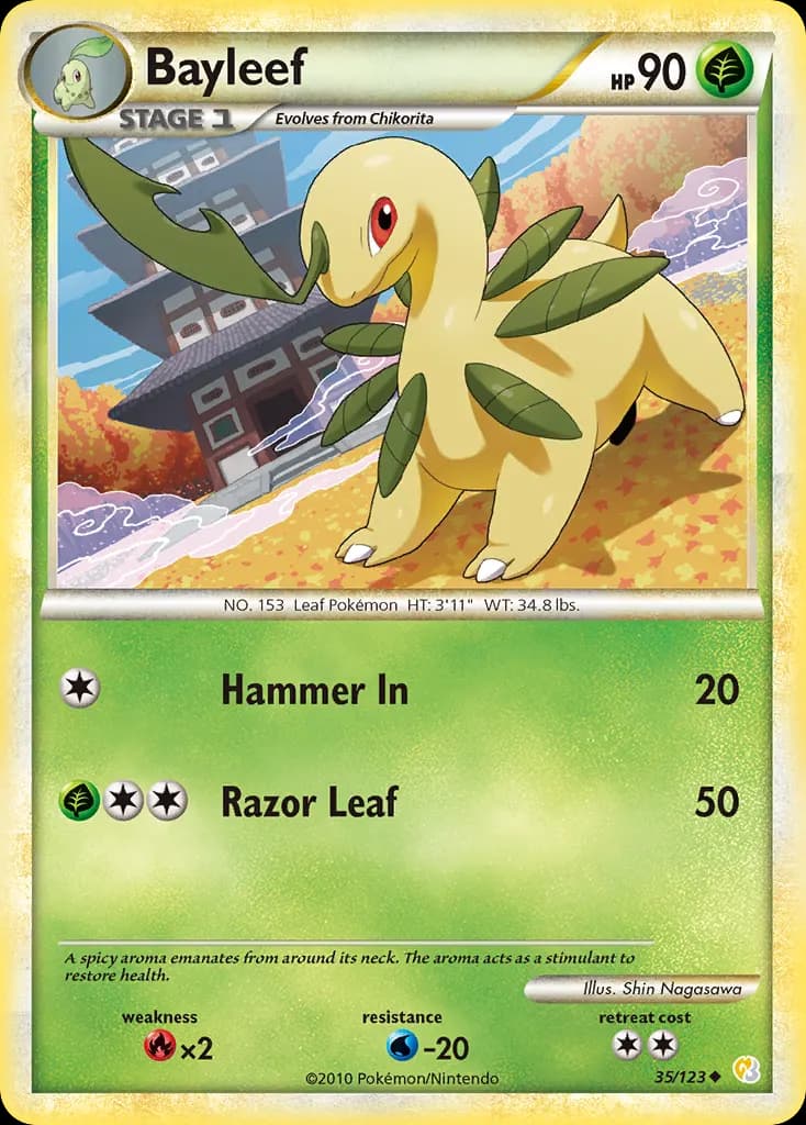 Bayleef — HeartGold & SoulSilver 35 Pokémon card