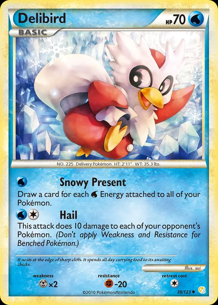 Delibird — HeartGold & SoulSilver 39 Pokémon card
