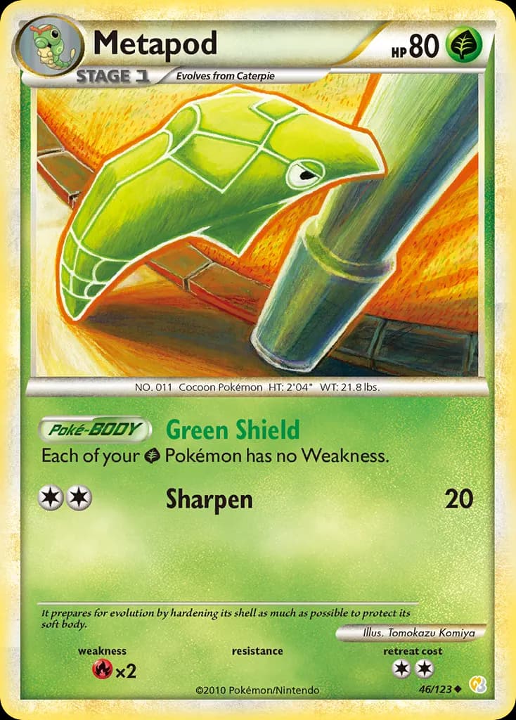 Metapod — HeartGold & SoulSilver 46 Pokémon card