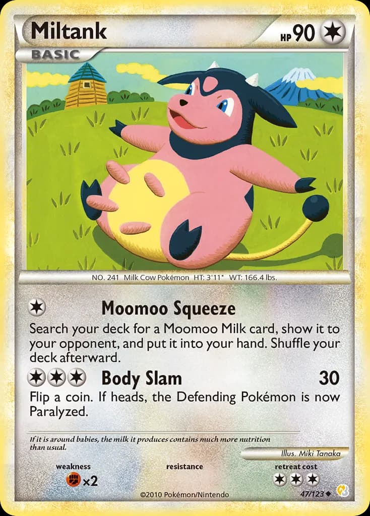 Miltank — HeartGold & SoulSilver 47 Pokémon card