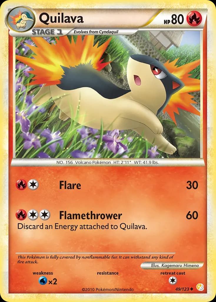 Quilava — HeartGold & SoulSilver 49 Pokémon card