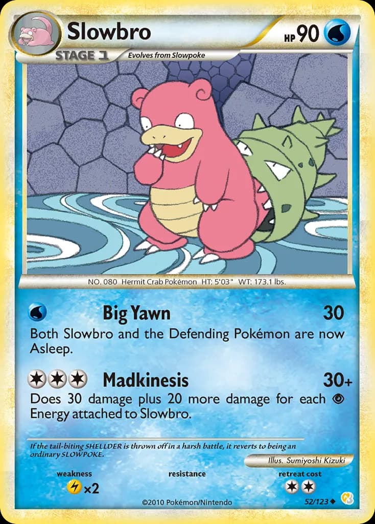 Slowbro — HeartGold & SoulSilver 52 Pokémon card