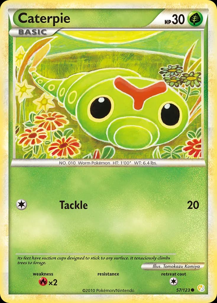 Caterpie — HeartGold & SoulSilver 57 Pokémon card