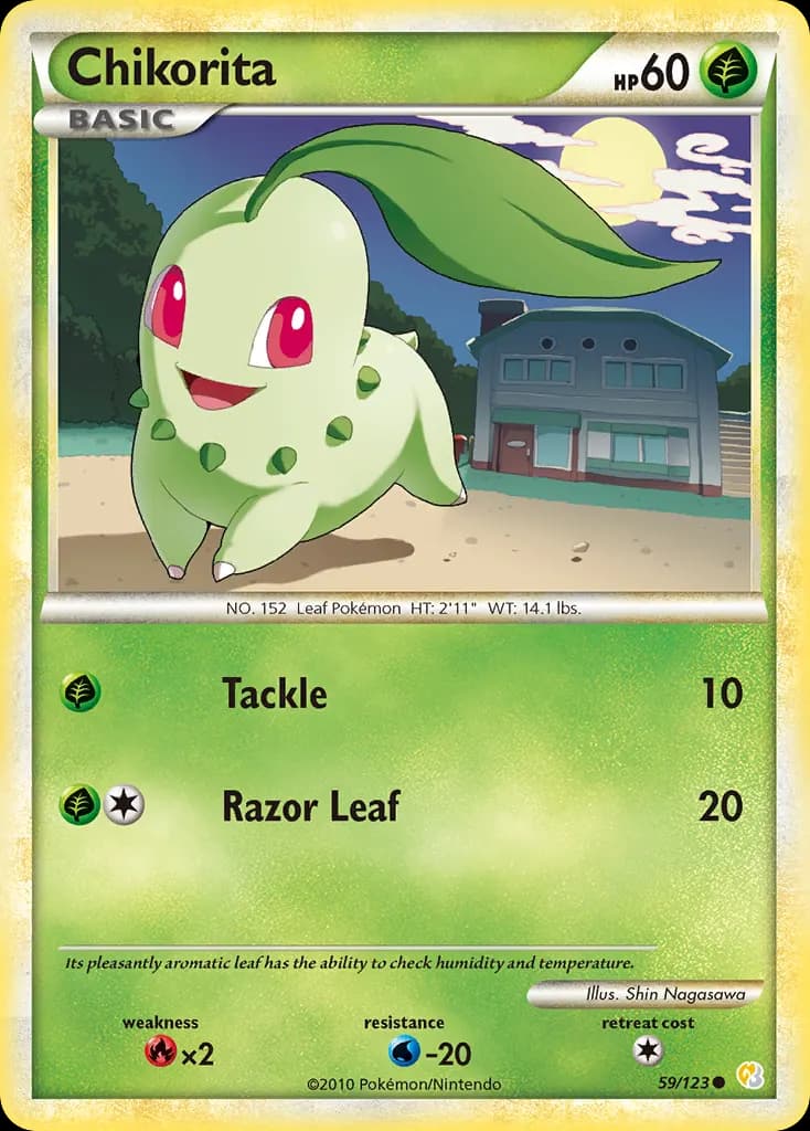 Chikorita — HeartGold & SoulSilver 59 Pokémon card