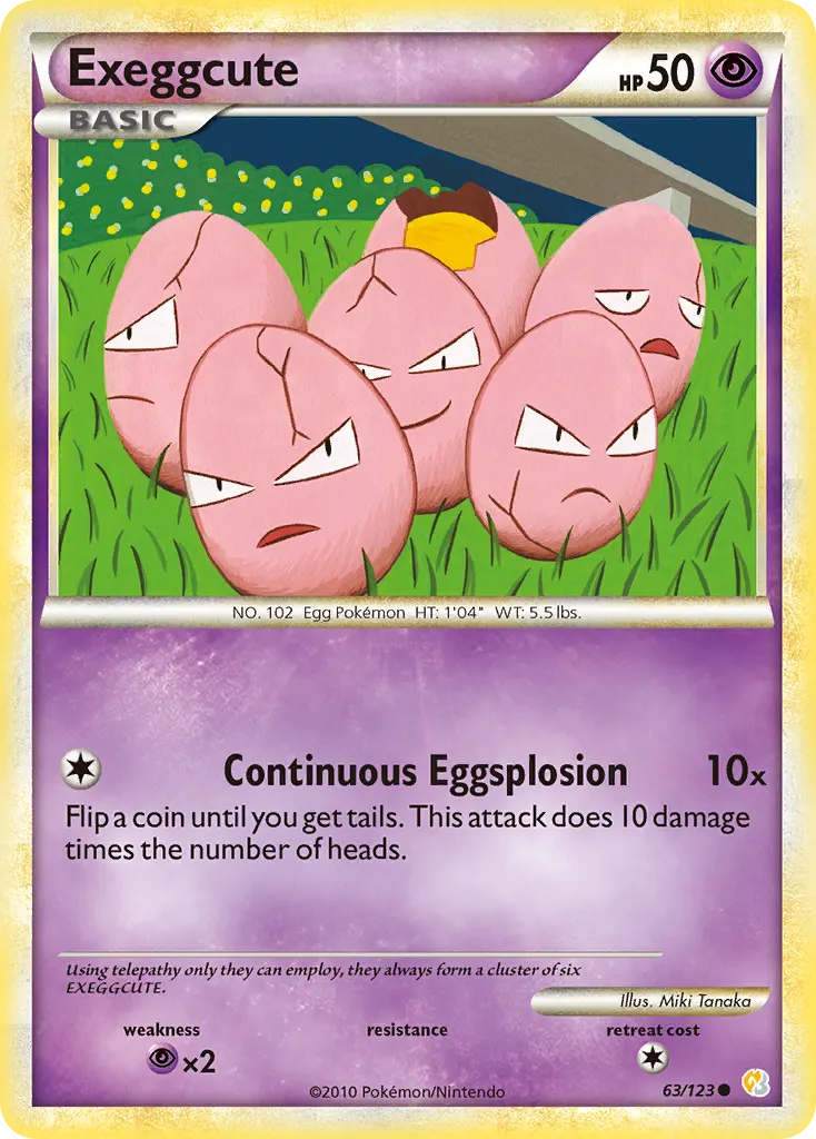 Exeggcute — HeartGold & SoulSilver 63 Pokémon card