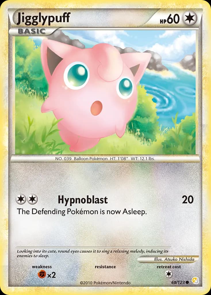Jigglypuff — HeartGold & SoulSilver 68 Pokémon card