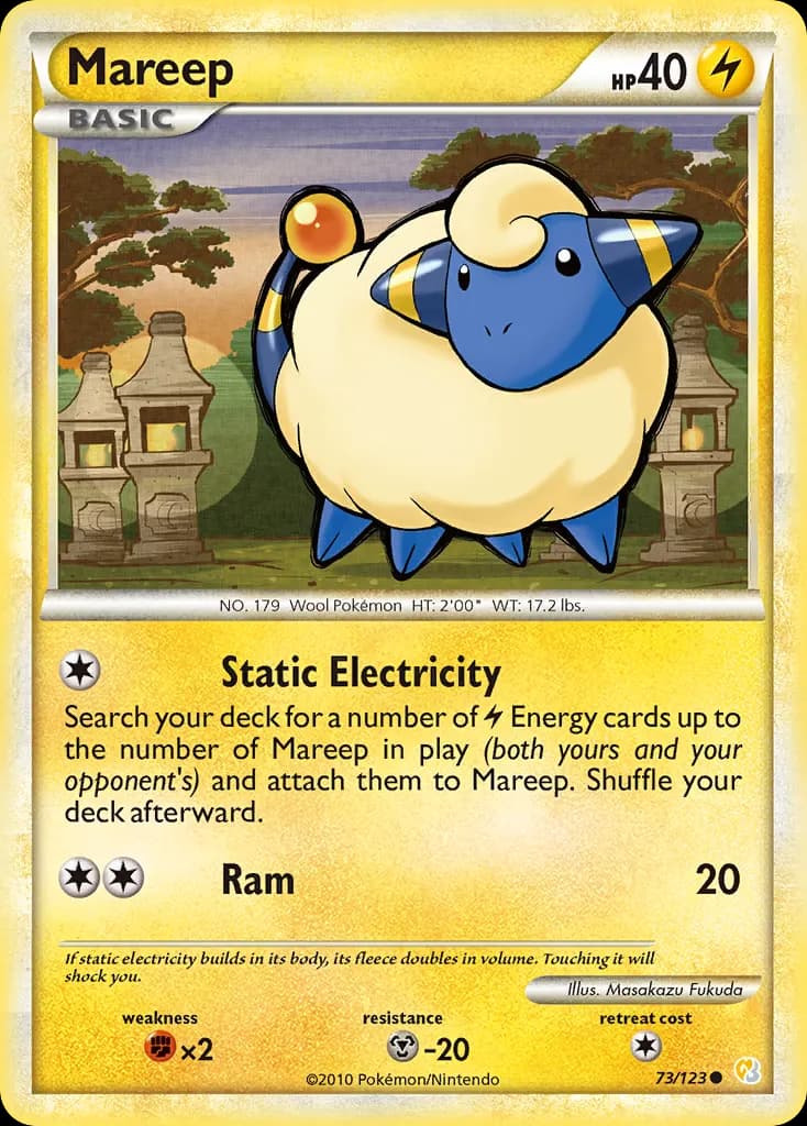 Mareep — HeartGold & SoulSilver 73 Pokémon card