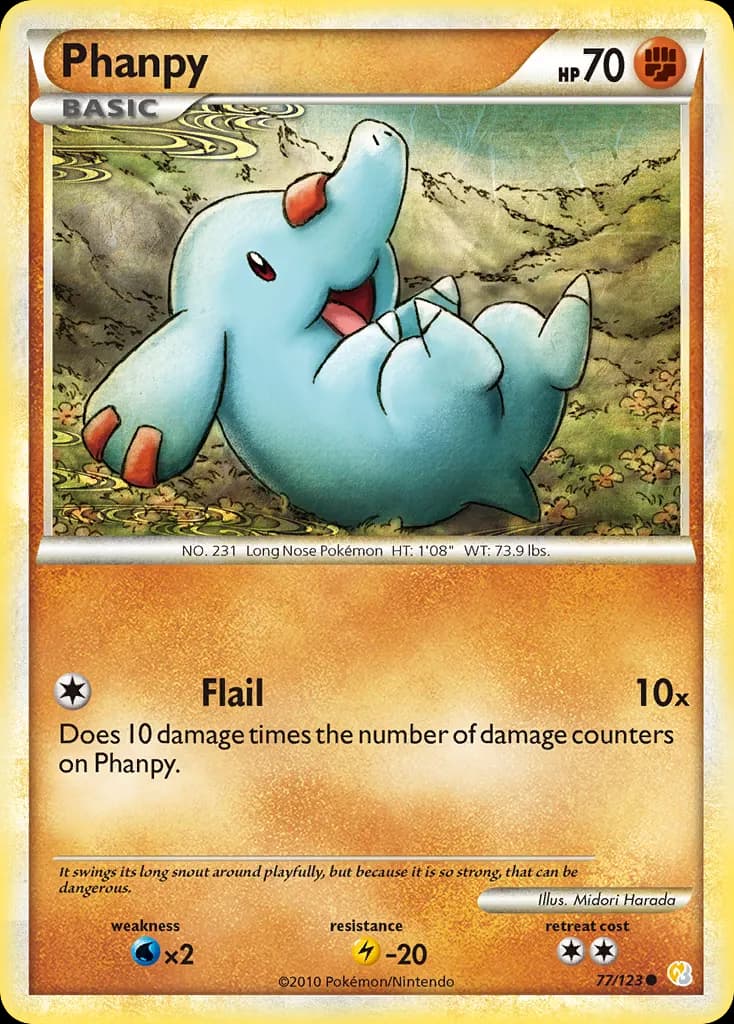 Phanpy — HeartGold & SoulSilver 77 Pokémon card