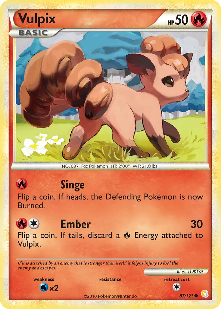 Vulpix — HeartGold & SoulSilver 87 Pokémon card