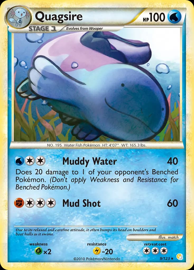 Quagsire — HeartGold & SoulSilver 9 Pokémon card