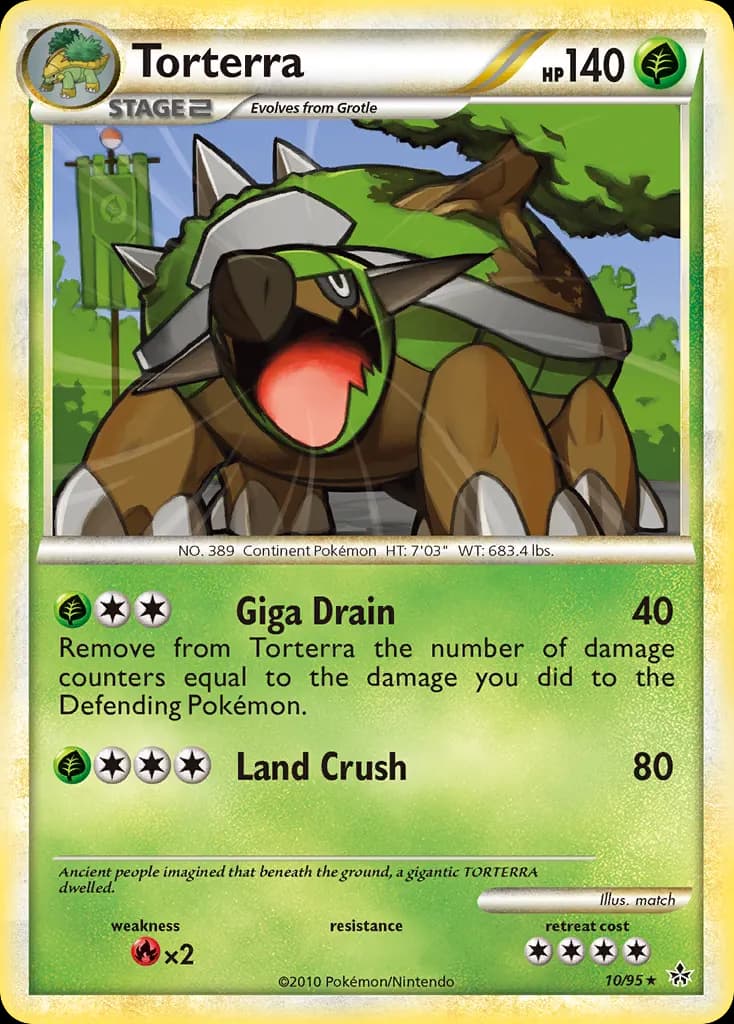 Torterra — HS—Unleashed 10 Pokémon card