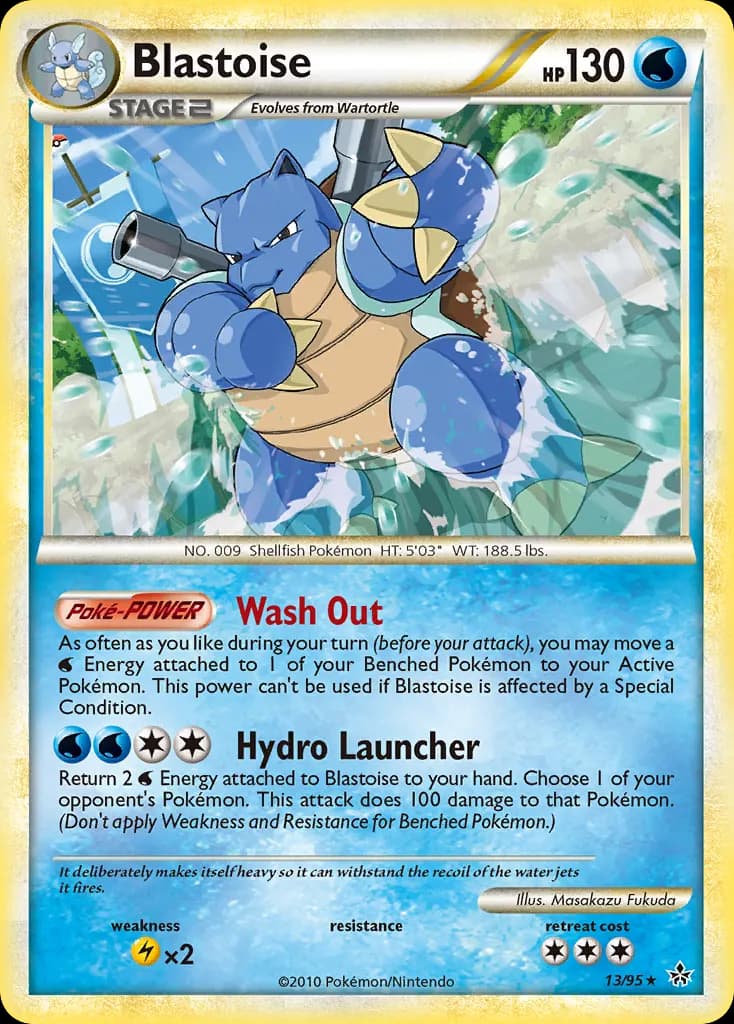 Blastoise — HS—Unleashed 13 Pokémon card