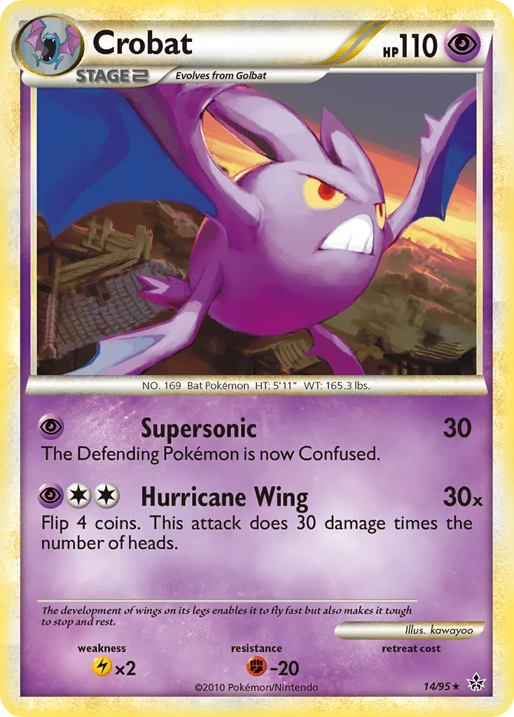 Crobat — HS—Unleashed 14 Pokémon card
