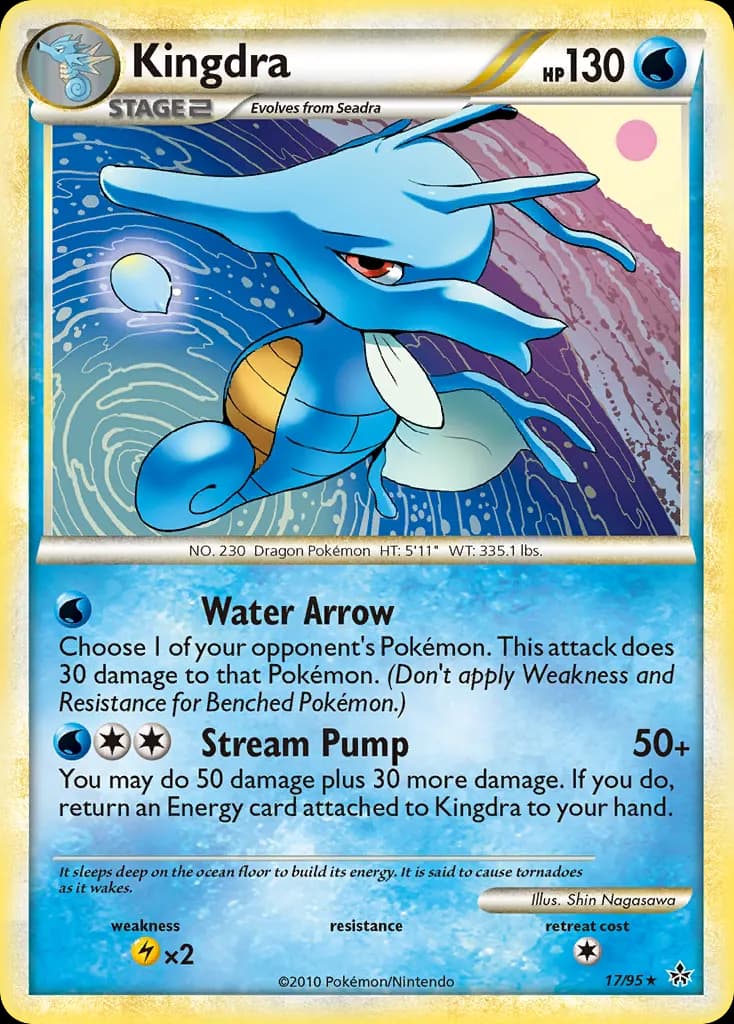 Kingdra — HS—Unleashed 17 Pokémon card