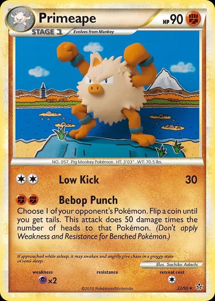 Primeape — HS—Unleashed 22 Pokémon card