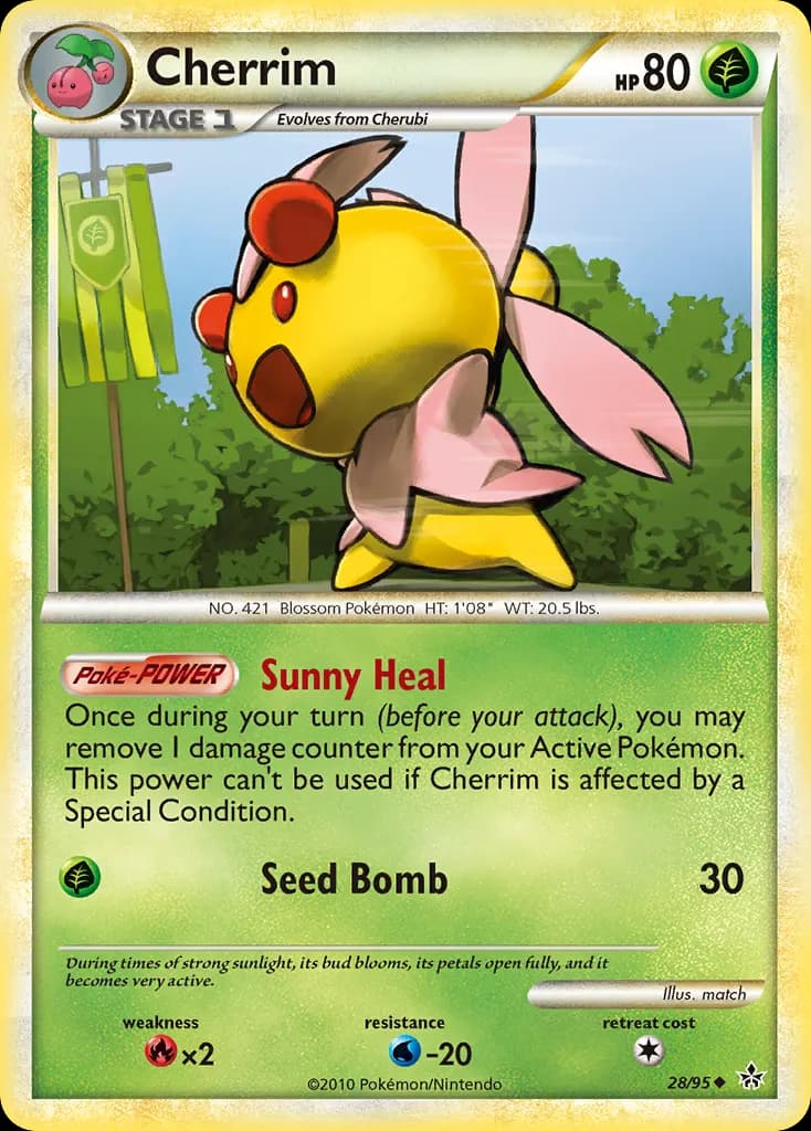 Cherrim — HS—Unleashed 28 Pokémon card