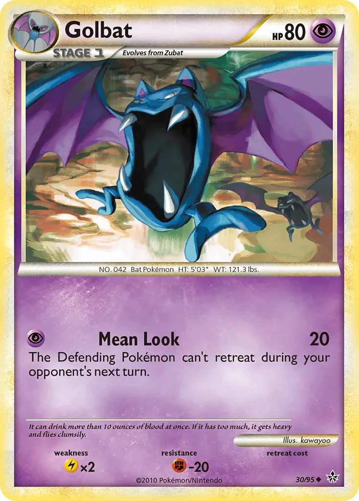 Golbat — HS—Unleashed 30 Pokémon card