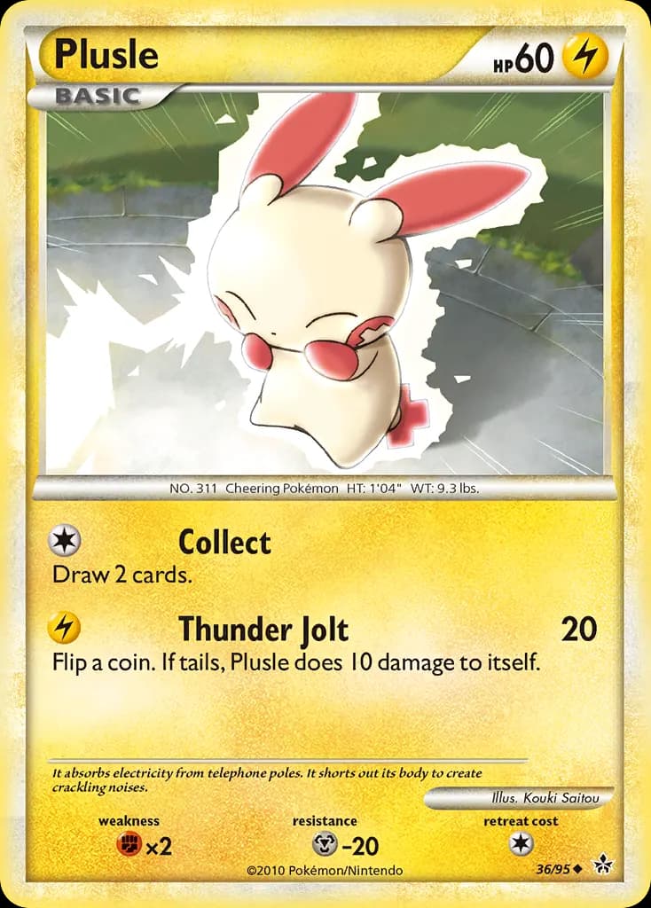 Plusle — HS—Unleashed 36 Pokémon card