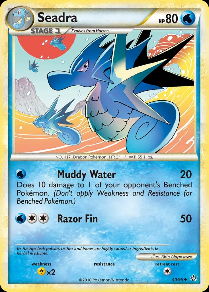 Seadra — HS—Unleashed 40 Pokémon card