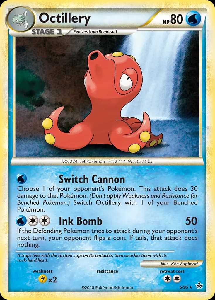 Octillery — HS—Unleashed 6 Pokémon card