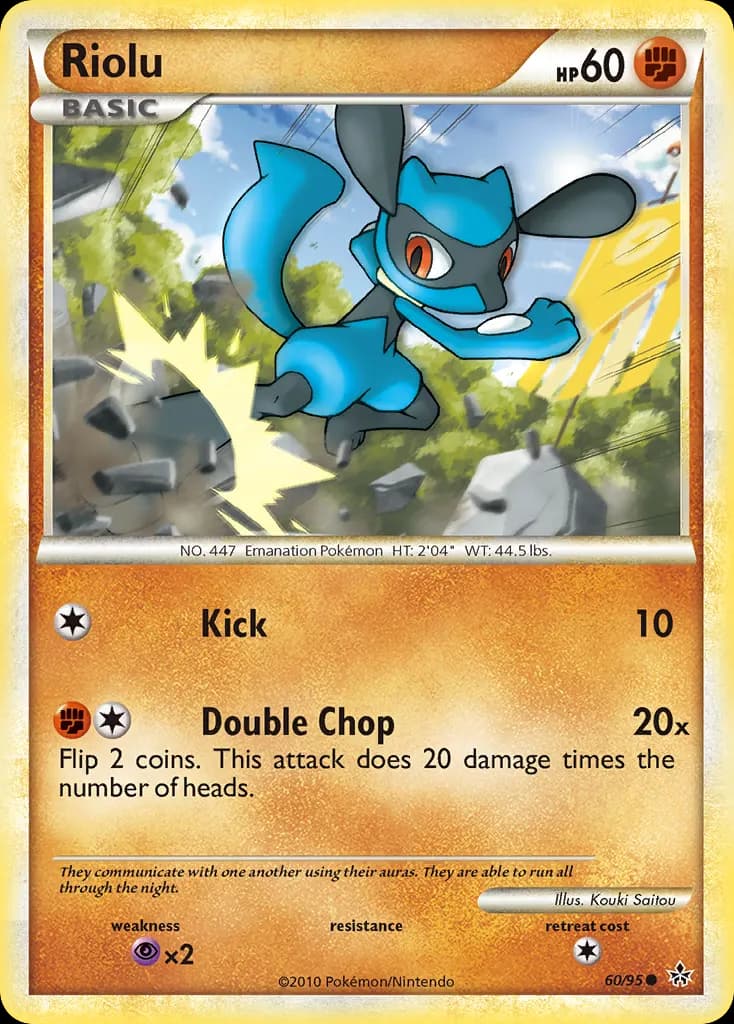 Riolu — HS—Unleashed 60 Pokémon card