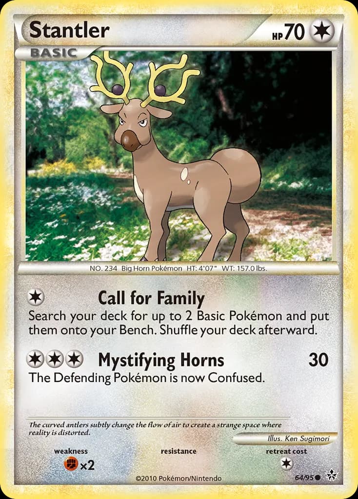 Stantler — HS—Unleashed 64 Pokémon card