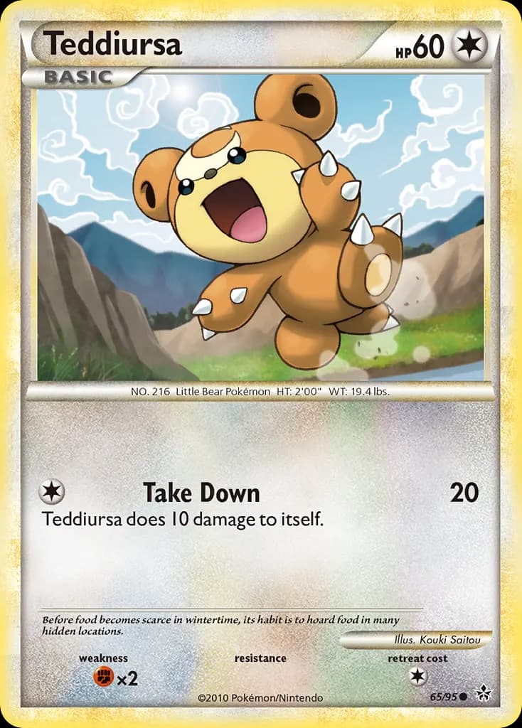 Teddiursa — HS—Unleashed 65 Pokémon card